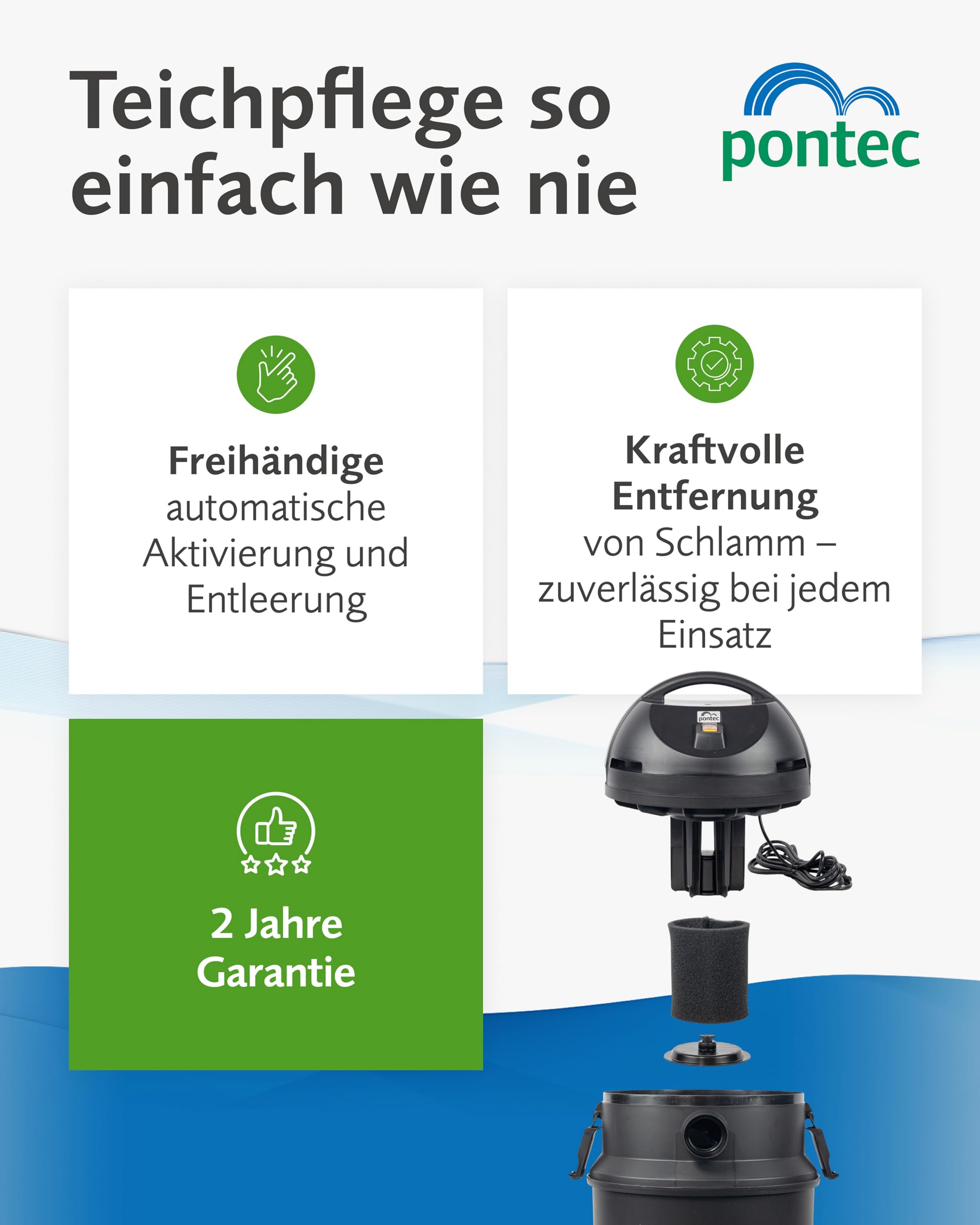 pontec-pondomatic-teichschlammsauger-1400-w-mit-30-l-tank image 3