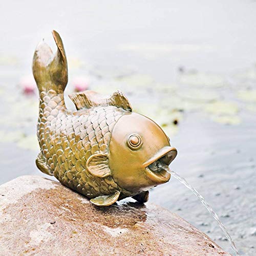 heissner-teichfigur-fisch-43-cm-bronze-wasserspeier-aus-polyresin image 4