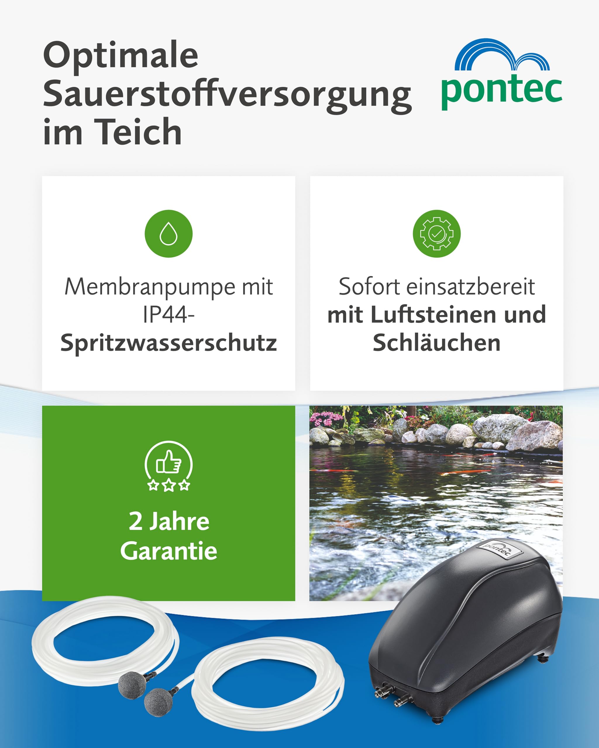 pontec-pondoair-set-200-teichbel-fter-luftpumpen-set-f-r-2-000-l image 2