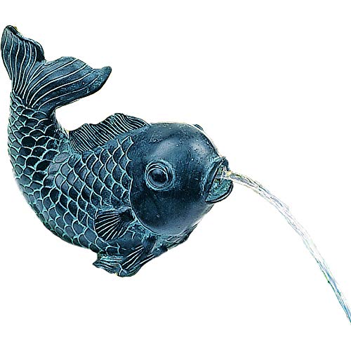 heissner-fisch-wasserspeier-bronze-teichfigur-aus-polyresin-mit-schlauch image 4