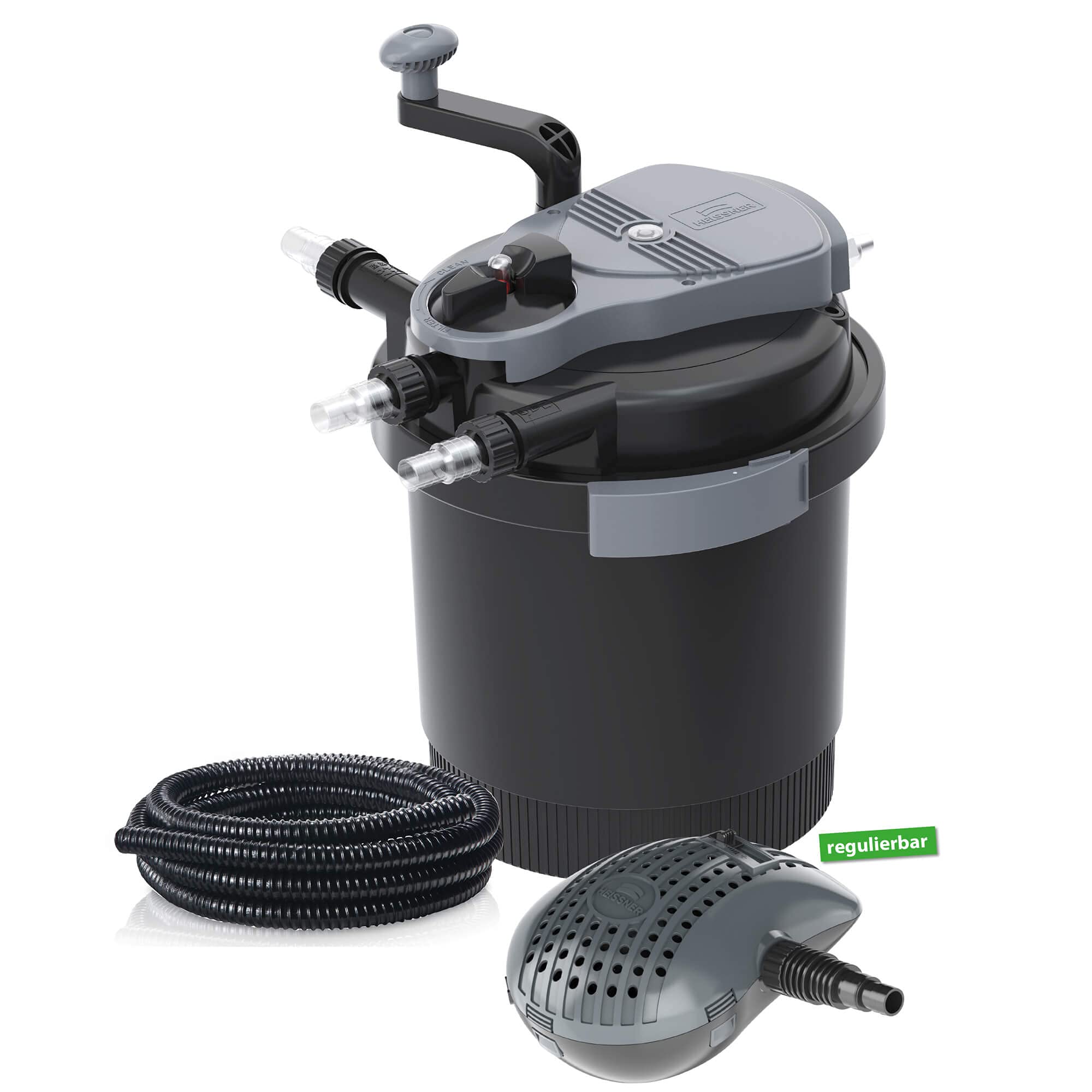 heissner-smartline-druckfilter-set-hlf-4000-00-mit-9w-uvc-eco-pumpe-und-schlauch image 1