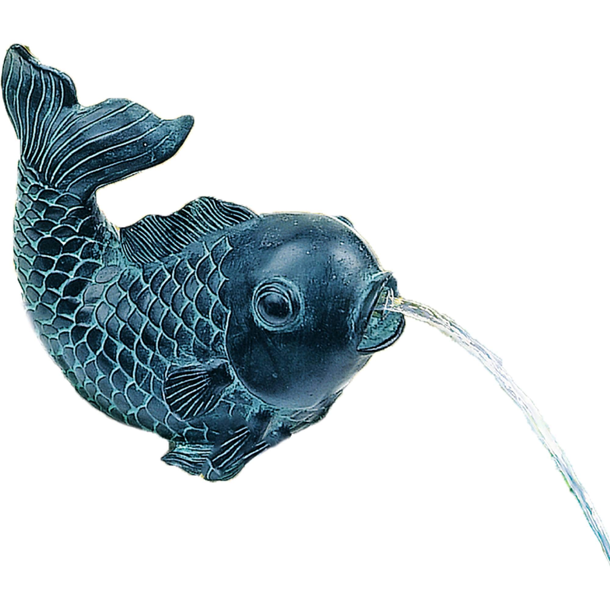 heissner-fisch-wasserspeier-bronze-teichfigur-aus-polyresin-mit-schlauch image 1