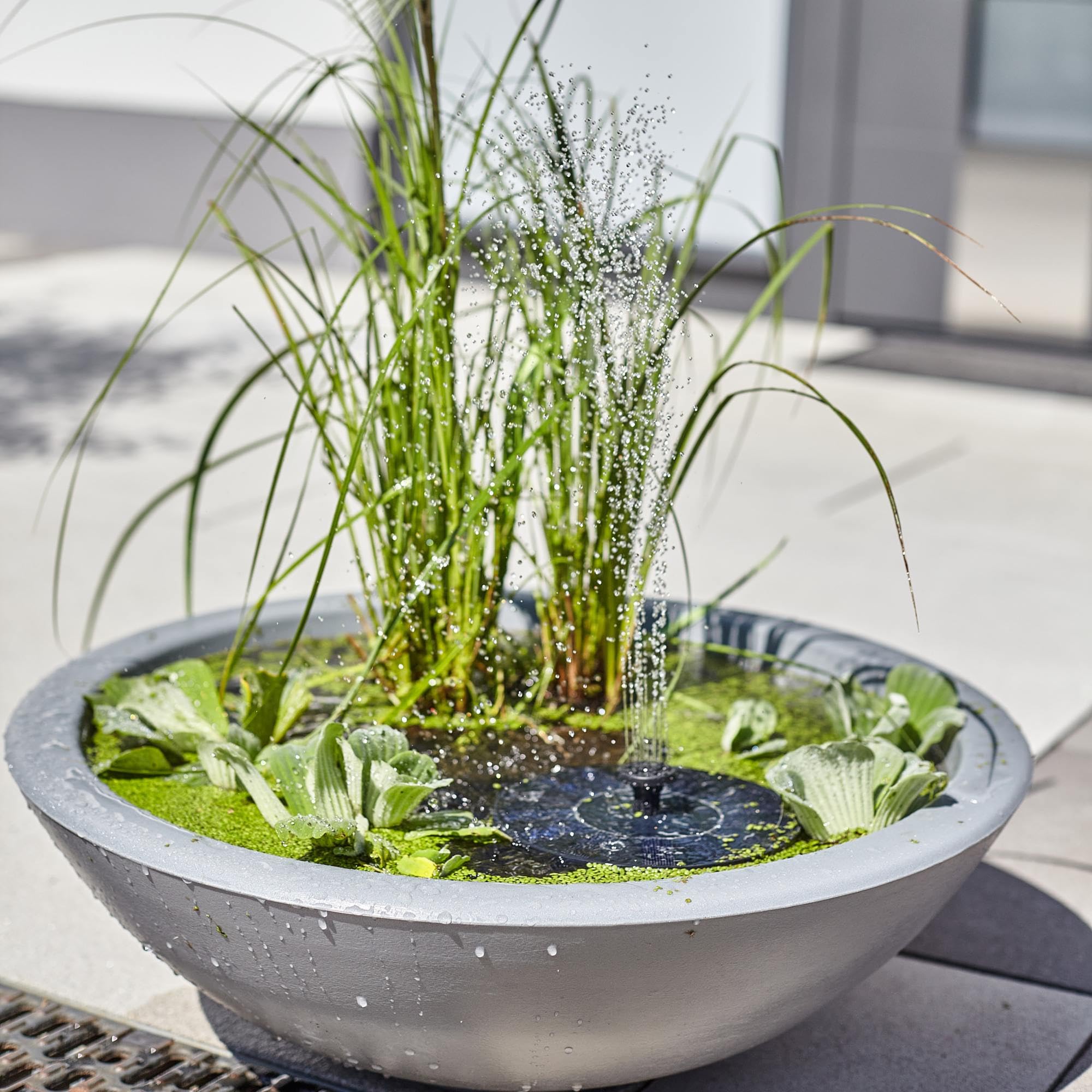 heissner-lotusgarden-solar-wassergarten-miniteich-58-x-58-x-18-cm-in-grau image 3