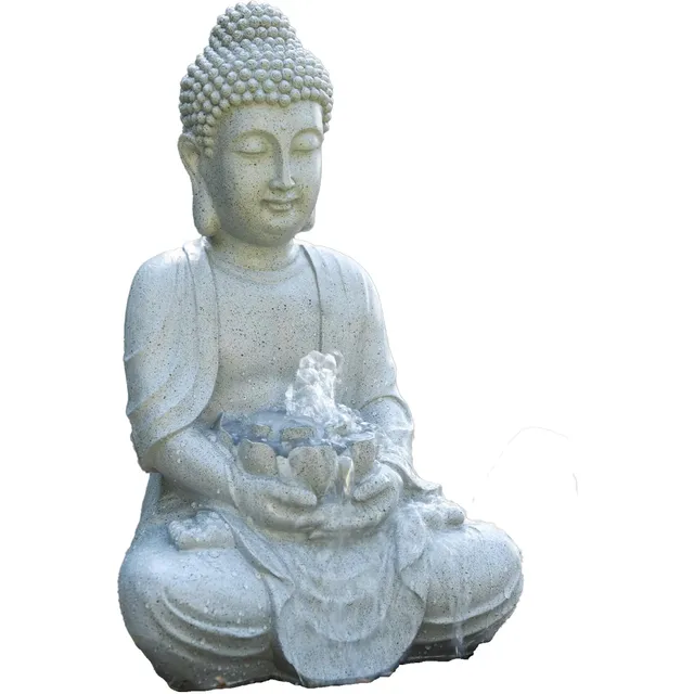 heissner-teichfigur-tempelfigur-wasserspeier-31-x-24-x-48-cm-sandstein-hell image 1