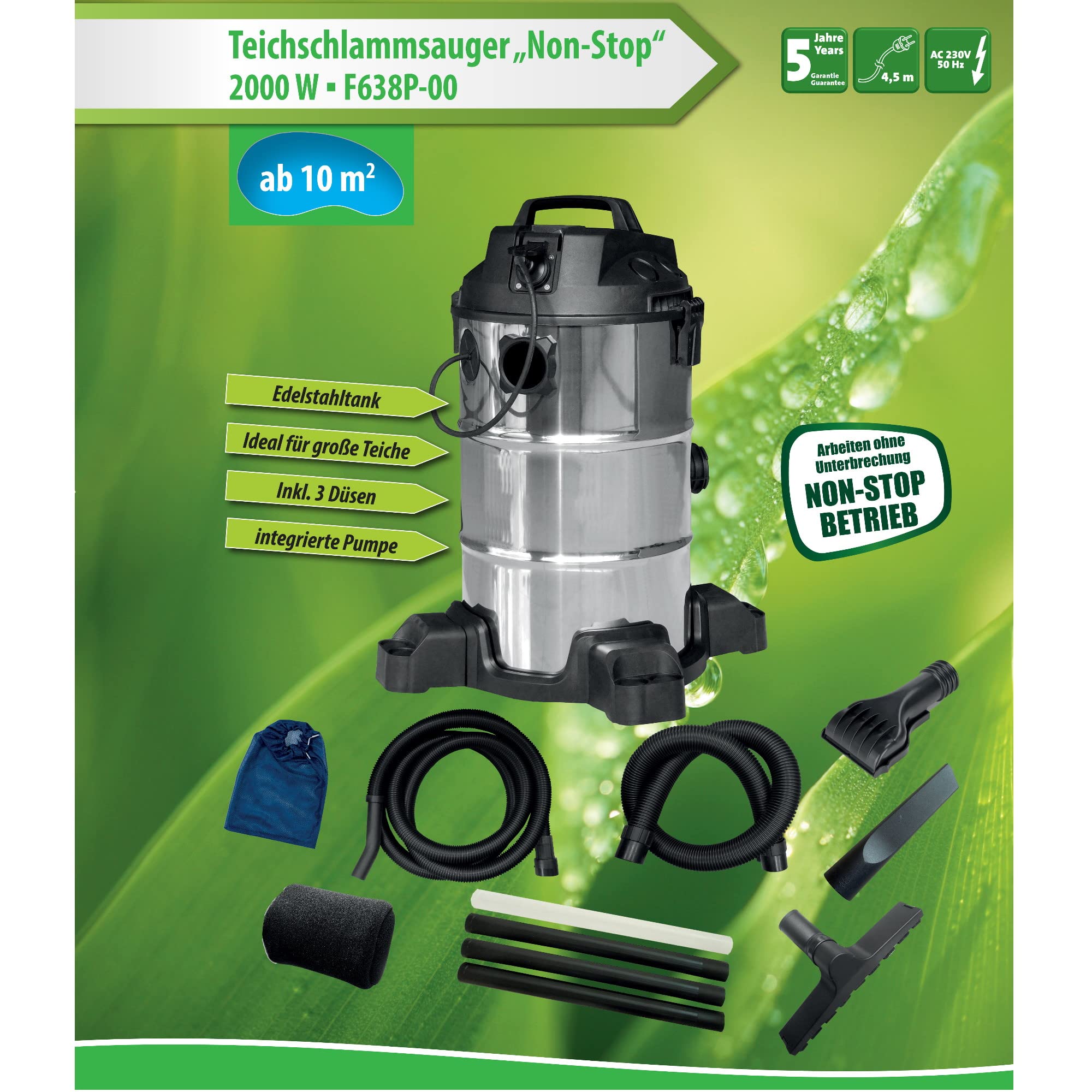 heissner-teichschlammsauger-f638p-00-non-stop-edelstahl-1400-watt-mit-zubeh-r image 5