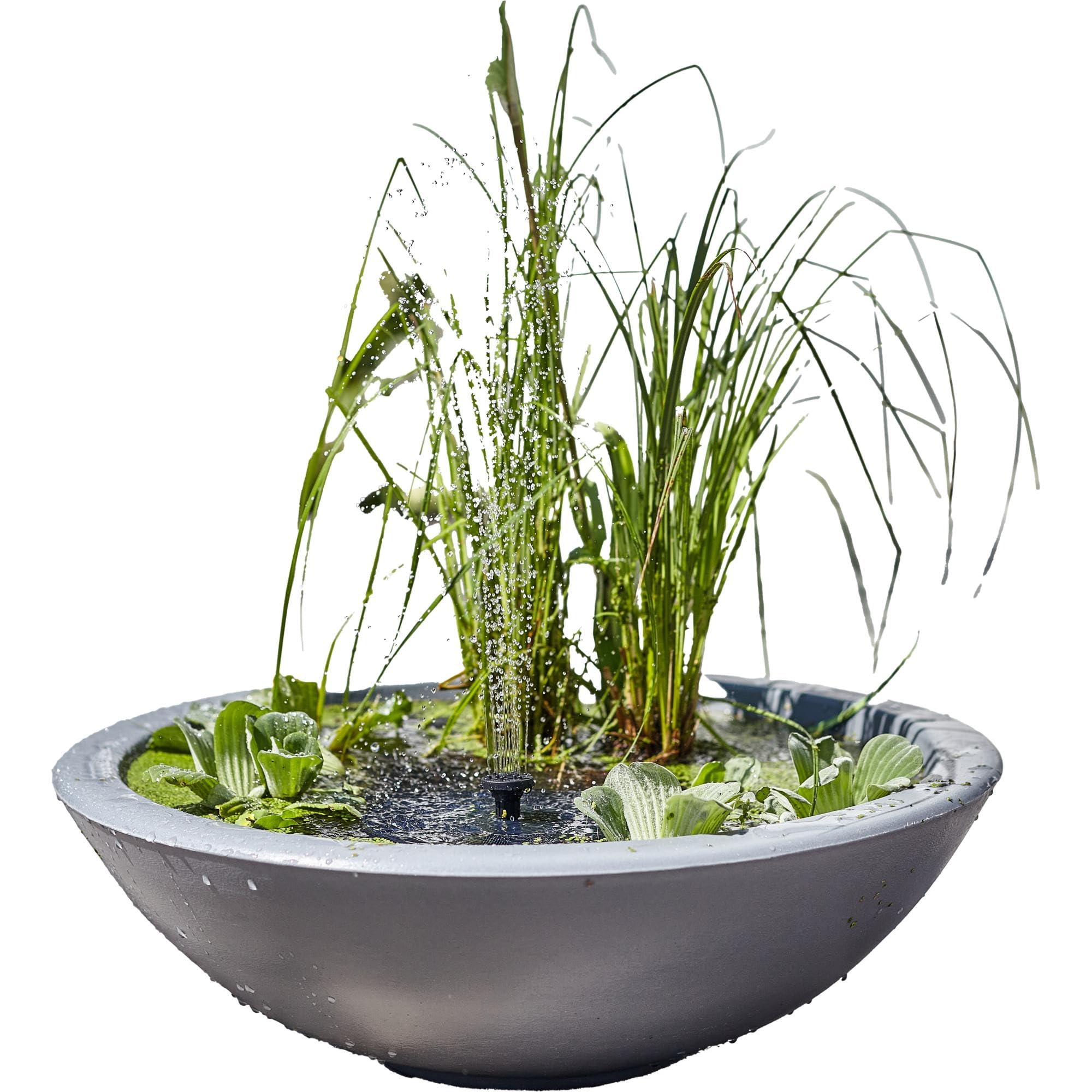 heissner-lotusgarden-solar-wassergarten-miniteich-58-x-58-x-18-cm-in-grau image 1