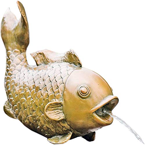 heissner-teichfigur-fisch-43-cm-bronze-wasserspeier-aus-polyresin image 3