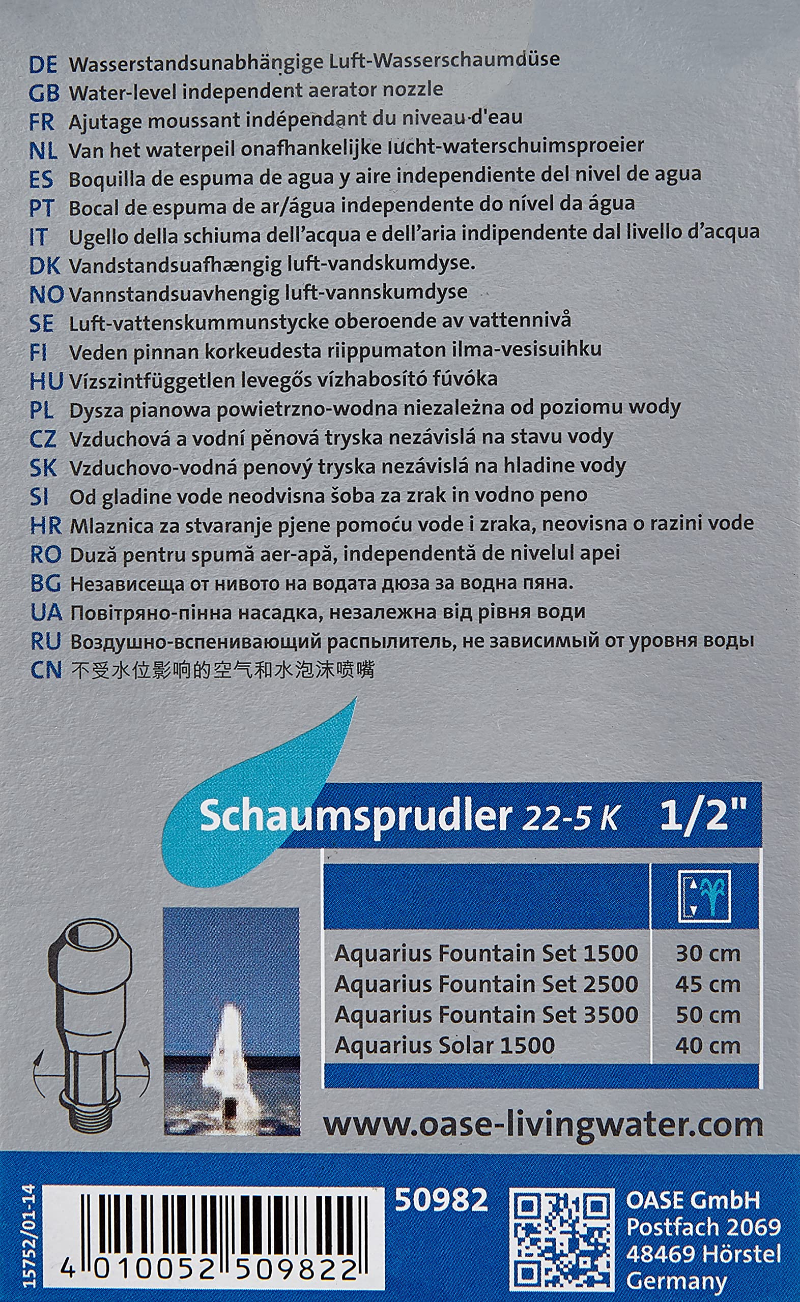 oase-schaumsprudler-22-5k-schwarz-luft-wasser-d-se-1-2-zoll-f-r-aquarius-fountai image 3