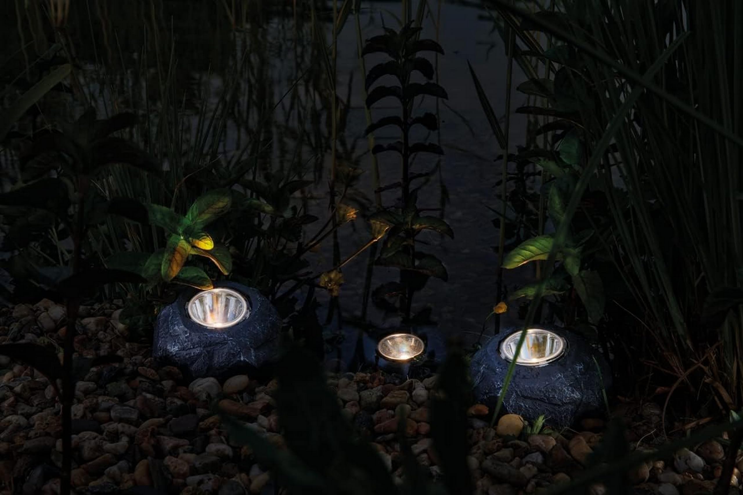 pontec-pondostar-led-rocklight-set-3-felsleuchten-schieferoptik image 8